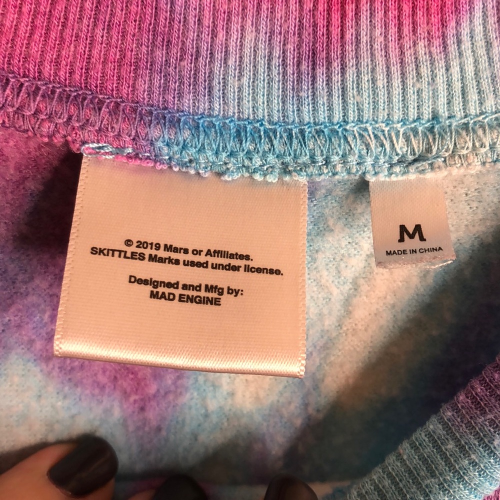 Tie-Dye Long Sleeve Crop Top - Pink & Blue - Picture 4 of 6